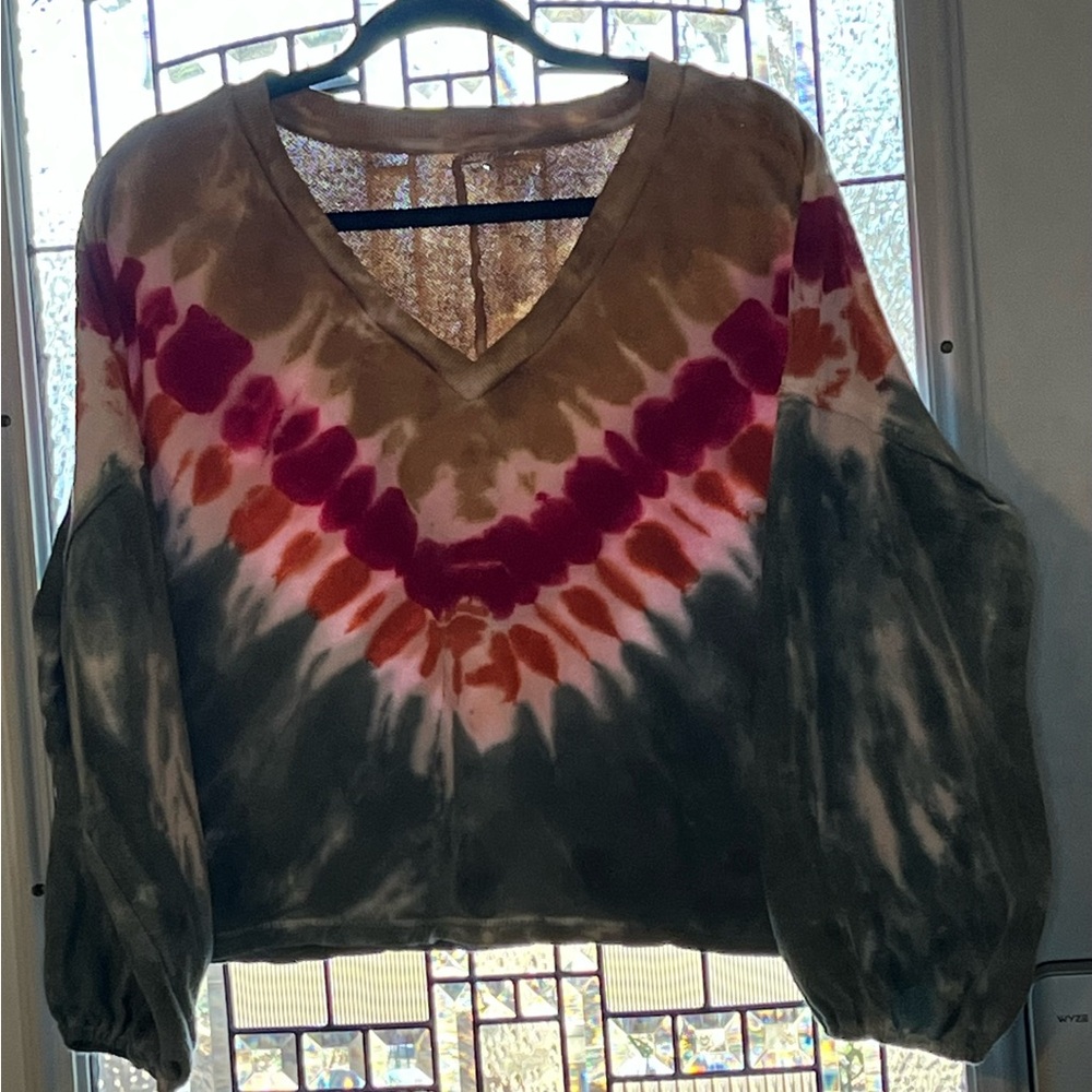 Tie-Dye V-Neck Women's Top